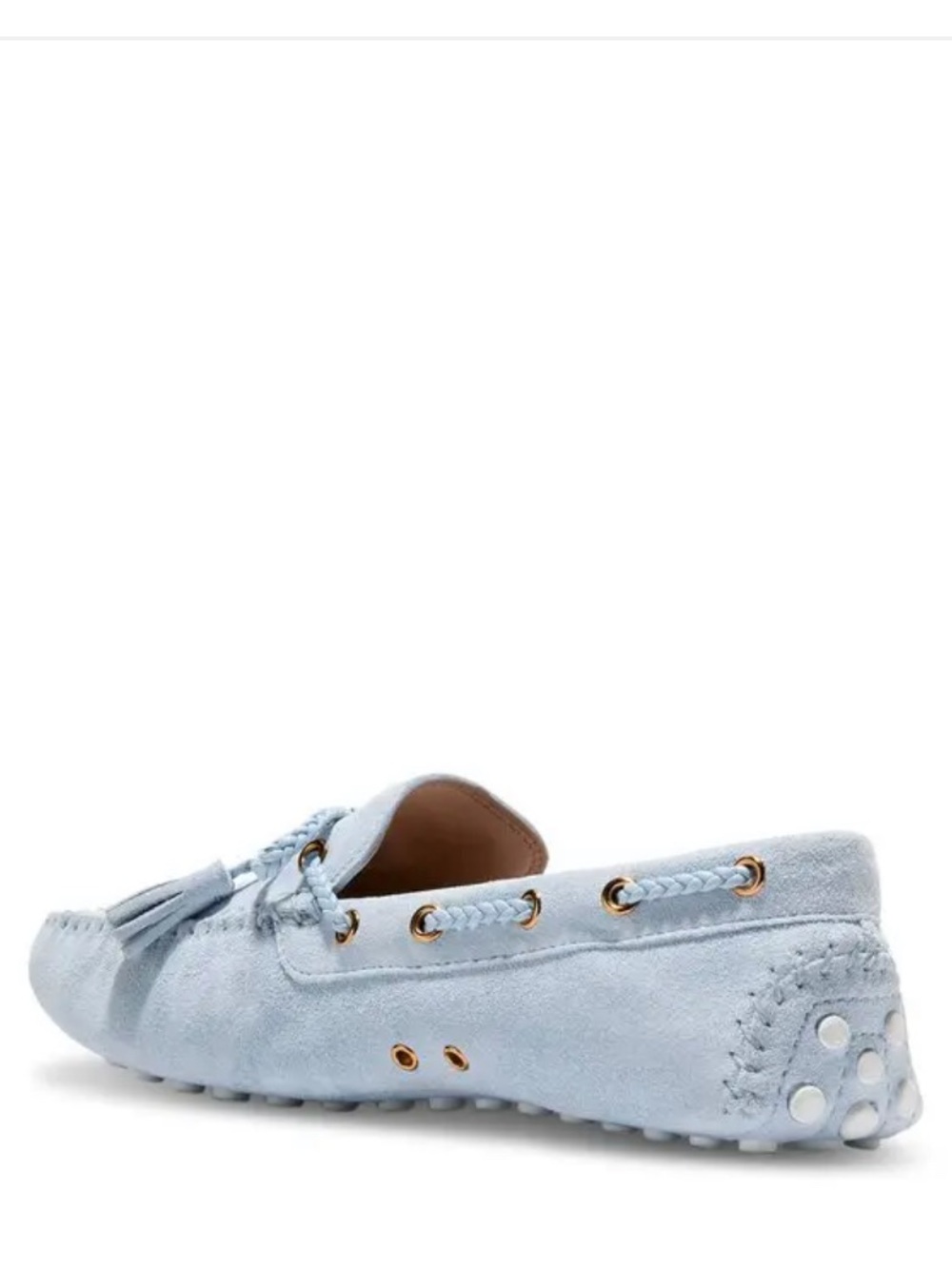 COLE HAAN | Gissella Suede Tassel Driving Loafers - in Blue Skyway 7 - Picture 9 of 10